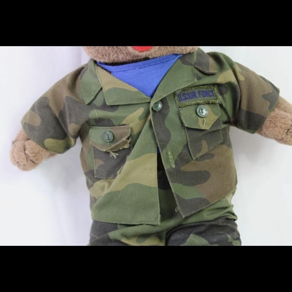 1989 Ira Green BEAR FORCE OF AMERICA US AIR Plush TEDDY Stuffed 20" CAMO UNIFORM